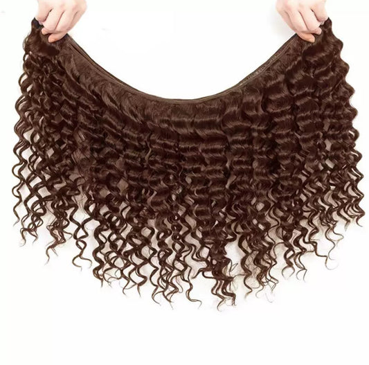 Perruque Tissage Deep Wave – Couleur Chocolat #4 – 100% Cheveux Humains Naturels