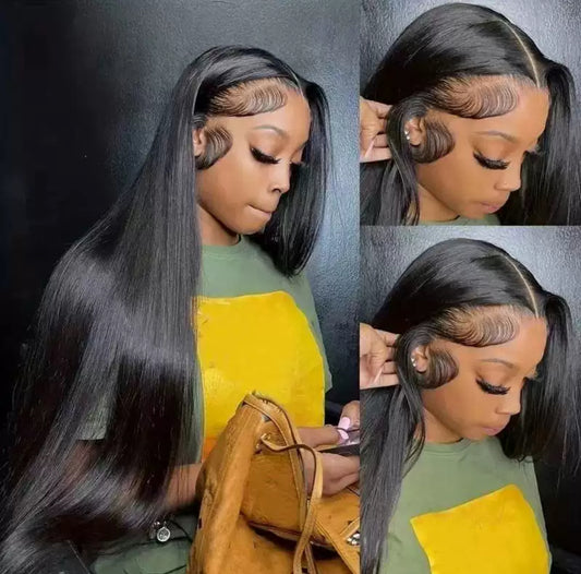 Perruque Lisse 13x4 Lace Front – 100% Cheveux Naturels – 180% Densité