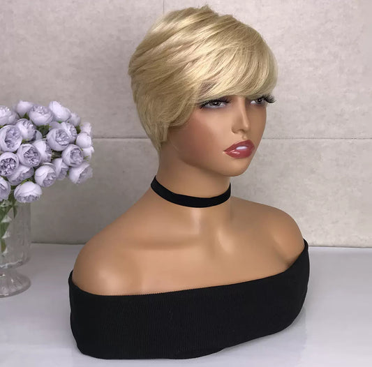 Perruque Pixie Cut – Blond Platine 613 | Coupe Courte Chic 100% Cheveux Humains