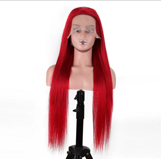 Red Straight 13x4 Lace Front Wig – Human Hair