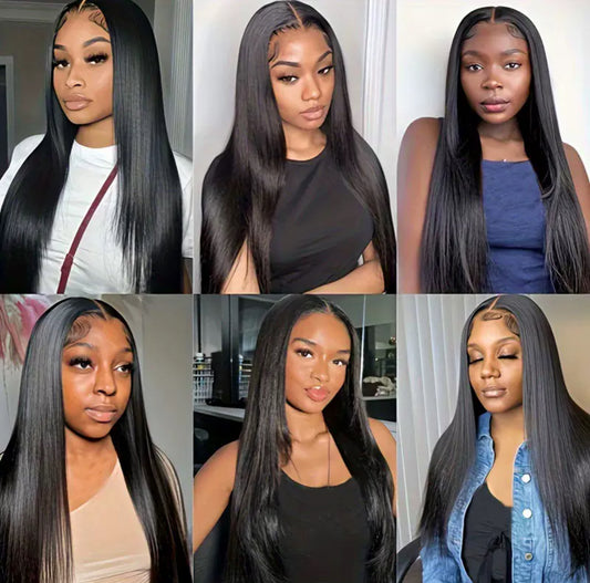 Extensions à Clips Cheveux Lisses Noirs – 8 Pièces – 100% Cheveux Humains Naturels