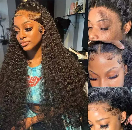 Perruque Lace Front 13x4 – Boucles Naturelles “Curly Hair” 100% Cheveux Humains