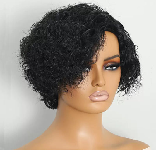 Perruque Pixie Cut Bouclée – 100% Cheveux Humains Naturels