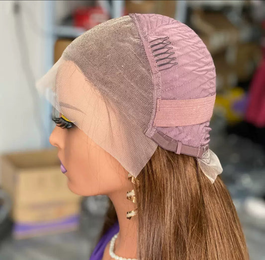 Perruque Brun Chocolat Clair Lisse 13x4 Lace Frontal – Cheveux Humains 150% Densité – ShaiHair