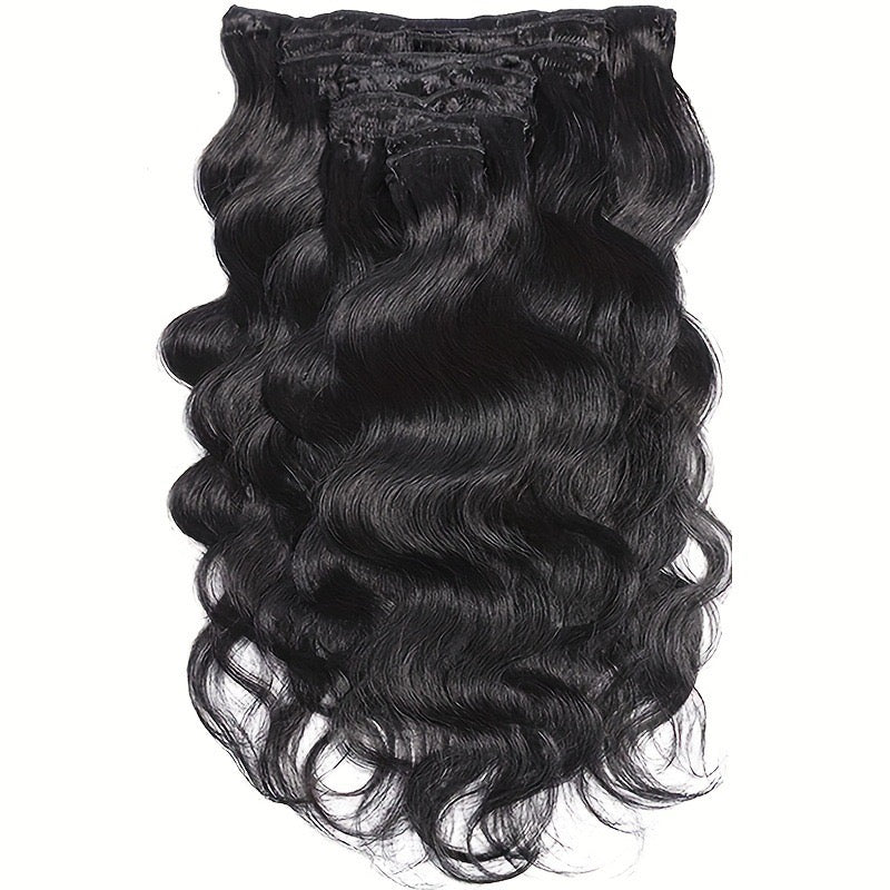 ShaiHair™ – Body Wave Clip-in Extensions 100% Cheveux Naturels – 8 Pièces