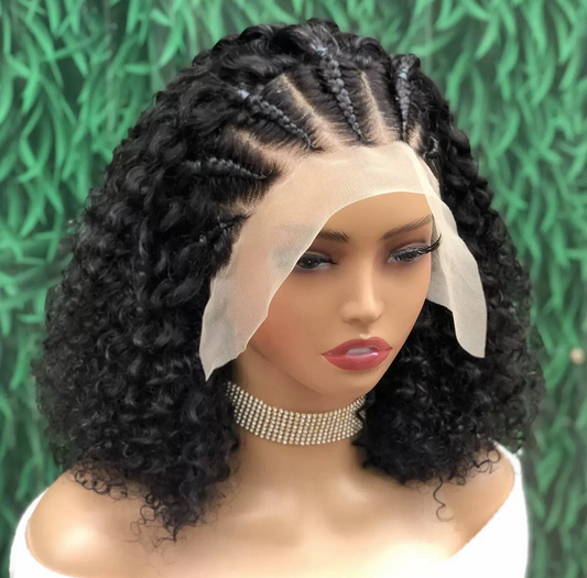 Perruque Tressée 13x4 Lace Front – Style Protectif avec Raie Naturelle | 100% Cheveux Humains