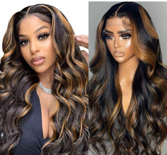 Perruque Body Wave Balayage Blond – 100% Cheveux Humains 12A – Lace Front Wig