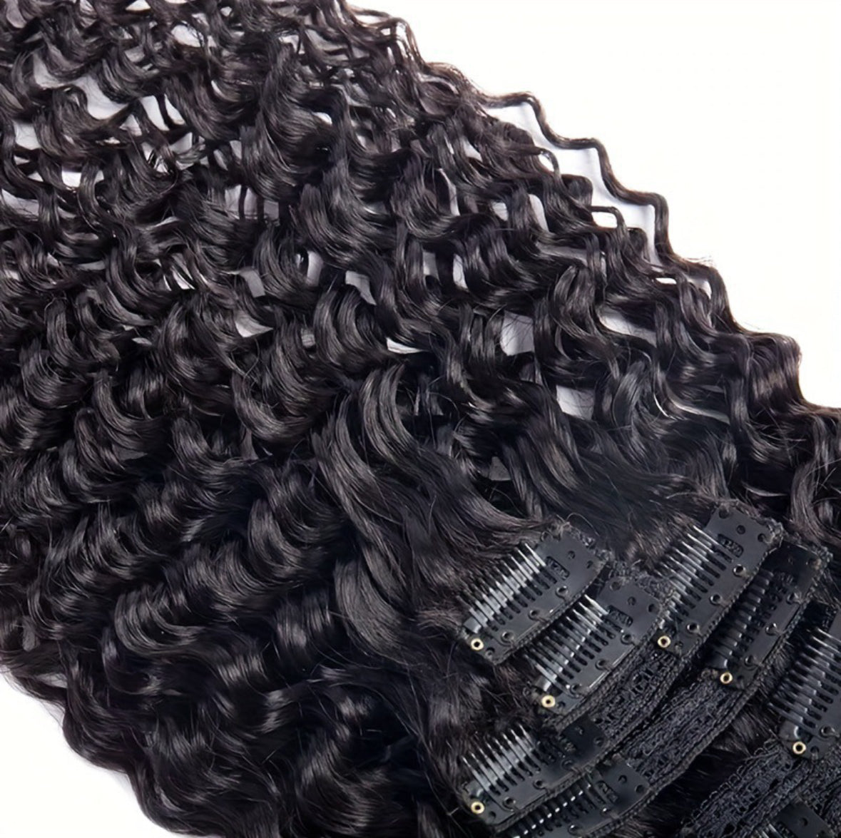 Extensions à Clips Water Wave – 8 Pièces  – 100% Cheveux Humains Naturels