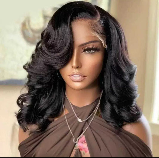Perruque Bouclée 200% Densité – Lace Front Invisible 16” – Cheveux Humains Premium