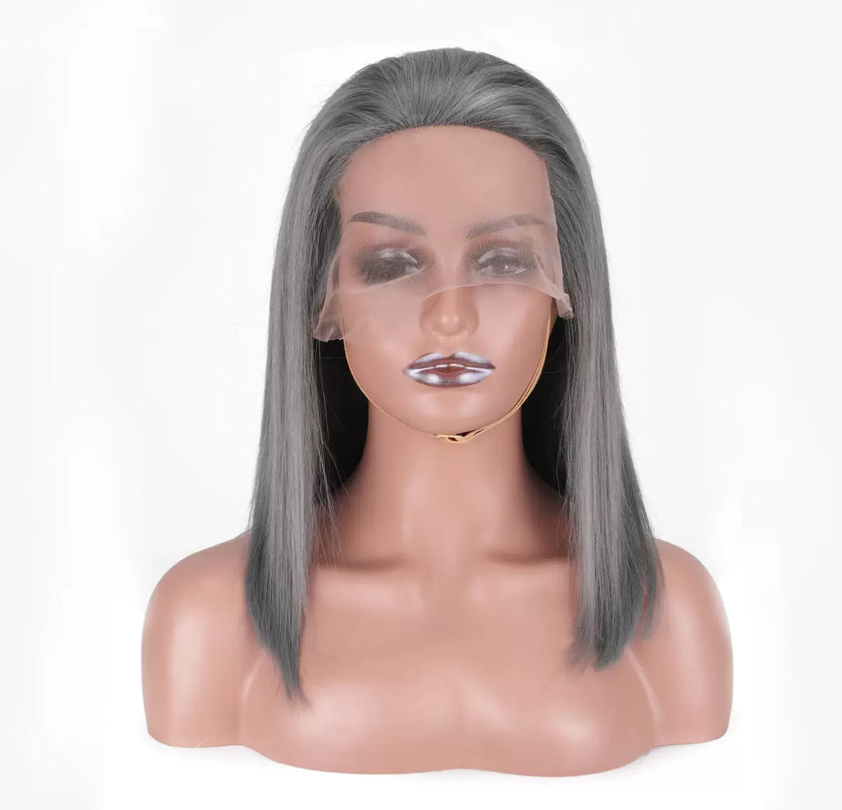 Perruque Bob Grise 13x4 – Lace Front 100% Cheveux Humains