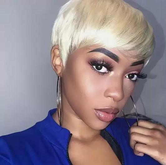 Perruque Pixie Cut – Blond Platine 613 | Coupe Courte Chic 100% Cheveux Humains