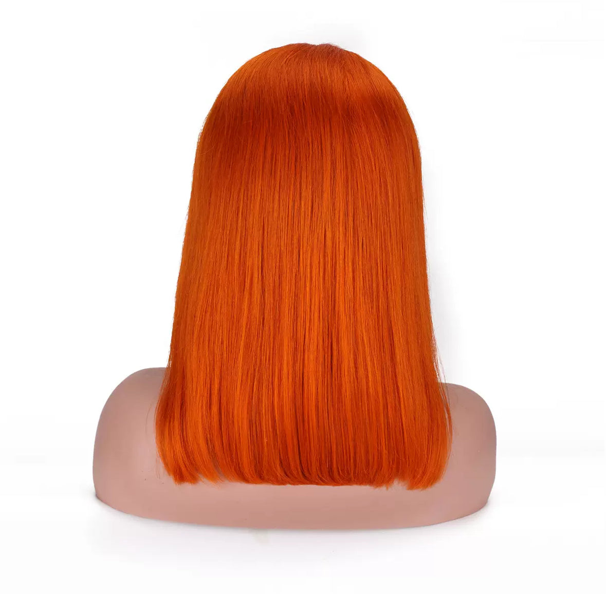 Perruque Bob Orange Fluo 100% Cheveux Naturels – Lace Front 13x4