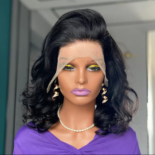 Perruque Bouclée 200% Densité – Lace Front Invisible 16” – Cheveux Humains Premium