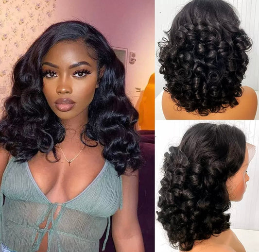 Perruque Ondulée Bob – 13x4 Lace, 250% Densité, 100% Cheveux Naturels | ShaiHair
