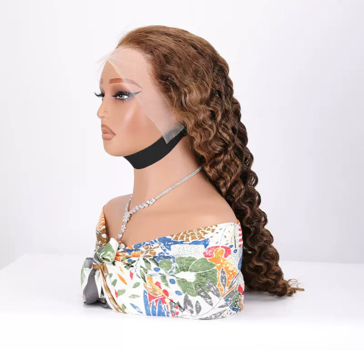 Perruque Deep Wave 13x4 Lace Front – Couleur 4/27 Miel & Brun | 100 % Cheveux Humains – ShaiHair