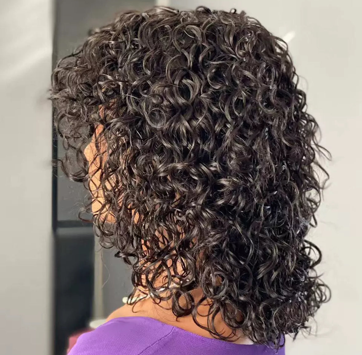 Perruque Bouclée Courte – Water Wave avec Frange -Shaihair