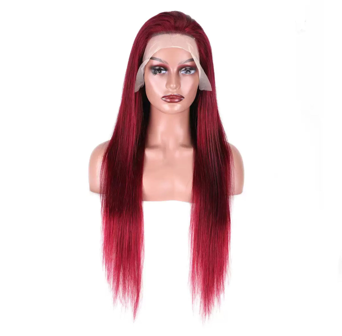 Perruque Lace Front 13x4 – Couleur 99J Bordeaux | Cheveux 100% Humains Lisses