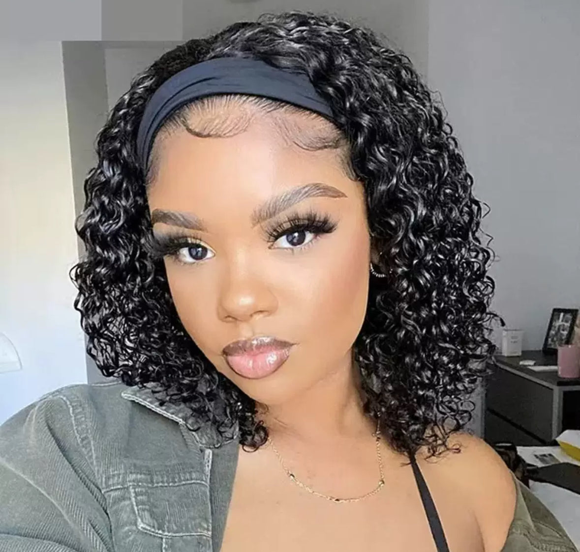 Perruque Headband Curly – 100% Cheveux Naturels Remy – Sans Colle