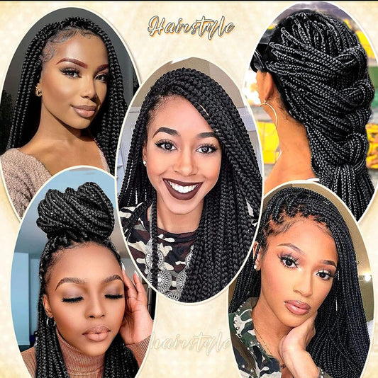 Perruque Full Lace Knotless Box Braids – Tresses naturelles sans nœud