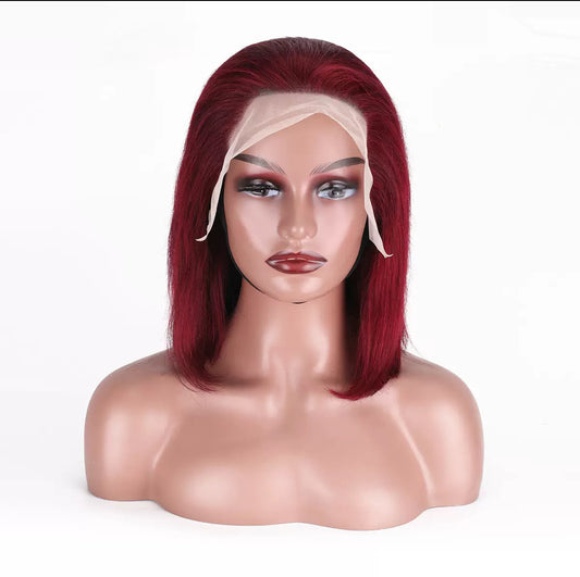Perruque Bob Droite 13x4 – Couleur 99J Burgundy | Lace Front Wig 100% Cheveux Humains