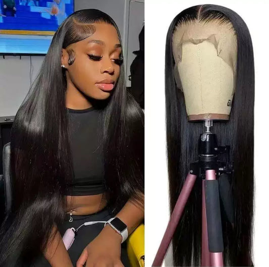 Perruque Lisse 13x4 Lace Front – 100% Cheveux Naturels – 180% Densité