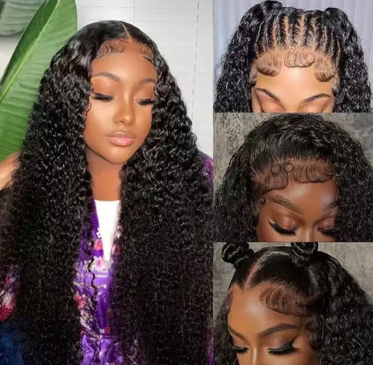 Perruque Lace Front 13x4 – Boucles Naturelles “Curly Hair” 100% Cheveux Humains