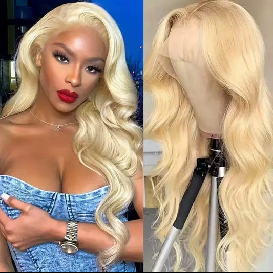 Perruque Lace Front 13x4 – Blond 613 Body Wave | 100% Cheveux Humains 12A