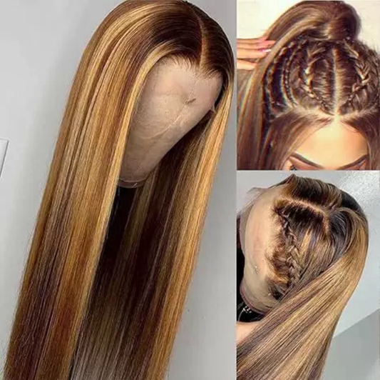 Perruque Lace Front 13x4 – Piano Color P4/27 – Cheveux Humains Lisses – ShaiHair
