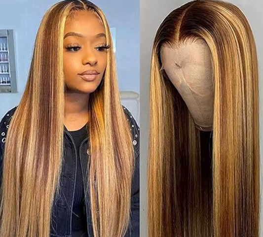 Perruque Lace Front 13x4 – Piano Color P4/27 – Cheveux Humains Lisses – ShaiHair